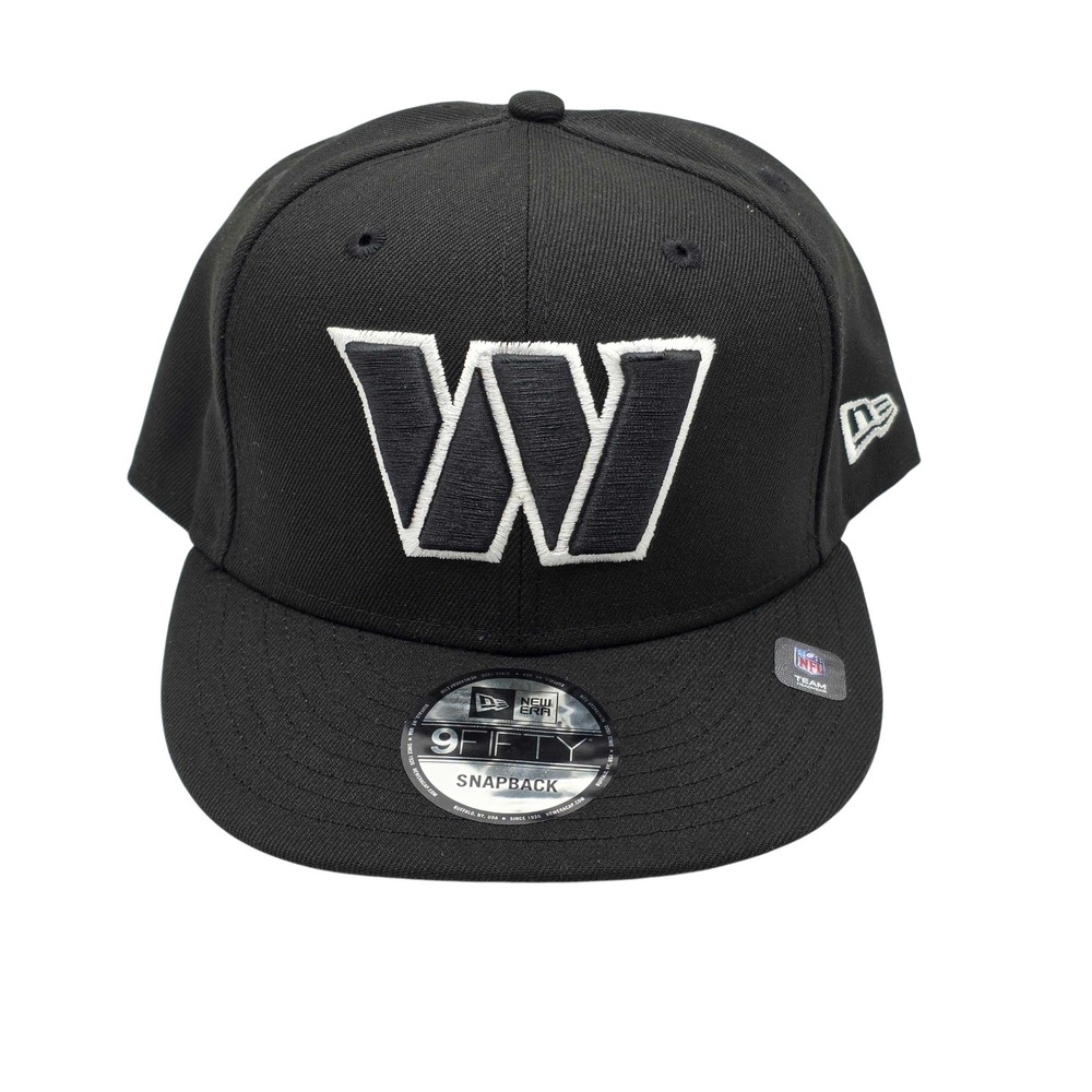 New Era 9FIFTY Washington Commanders NFL Snapback Hat Cap Black White NWT OSFM